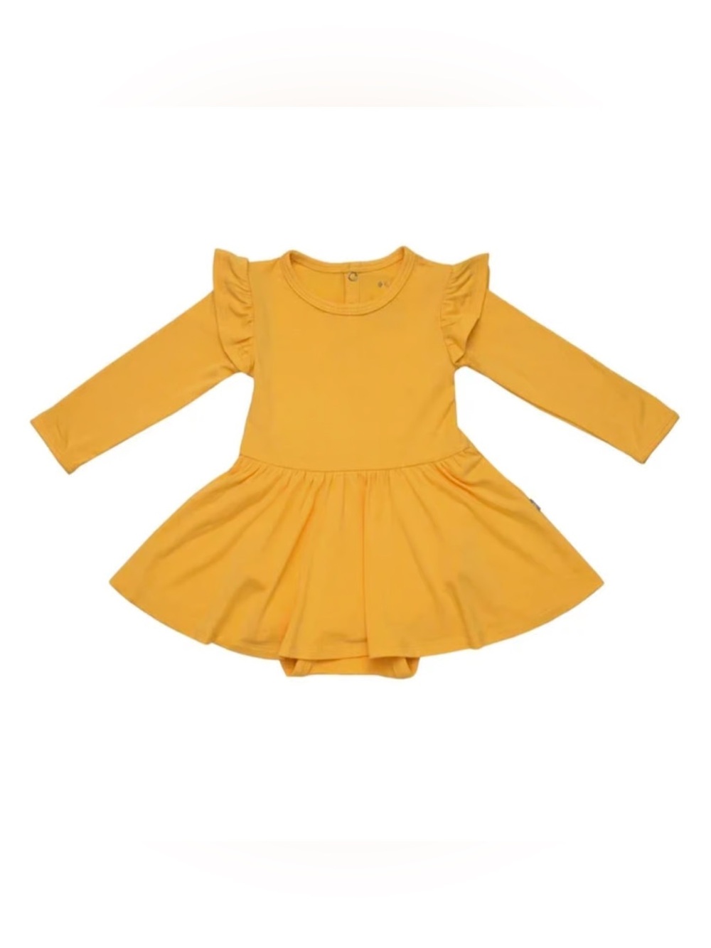Kyte Baby Long Sleeve Twirl Bodysuit Dress in Marigold